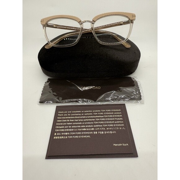 Tom Ford TF 5550-B 072 Brushed Pink Plastic Cat Eye Optical Frames 54-17-140 COA main image 5